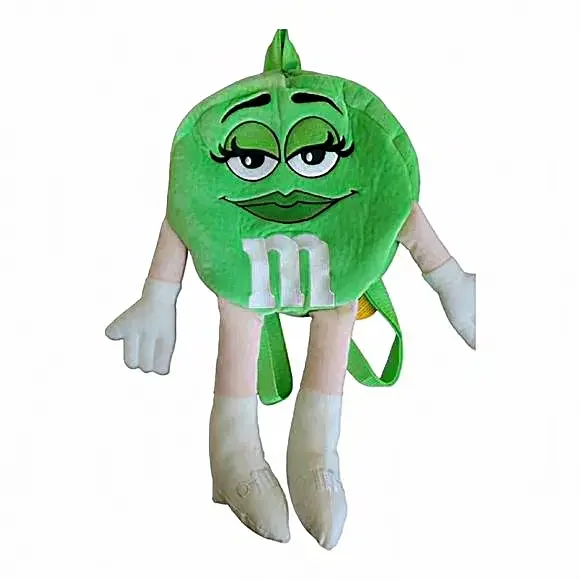 M&M World Green Adjustable Plush Backpack NWT - Picture 1 of 11